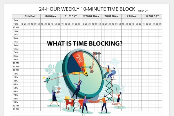 Time blocking di kalender harian untuk mengatur waktu dengan lebih rapi